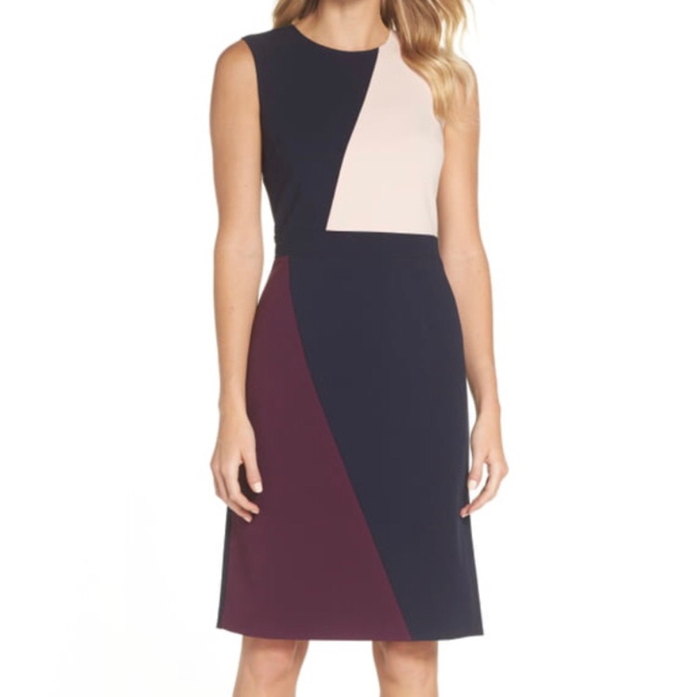 Vince Camuto Scuba Colorblock Sheath Dress